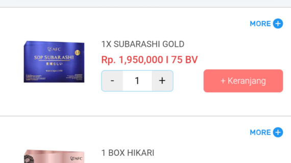 Harga Resmi SOP Subarashi & Utsukushhii Gold 2026: Panduan Aman Membeli Produk AFC Life Science