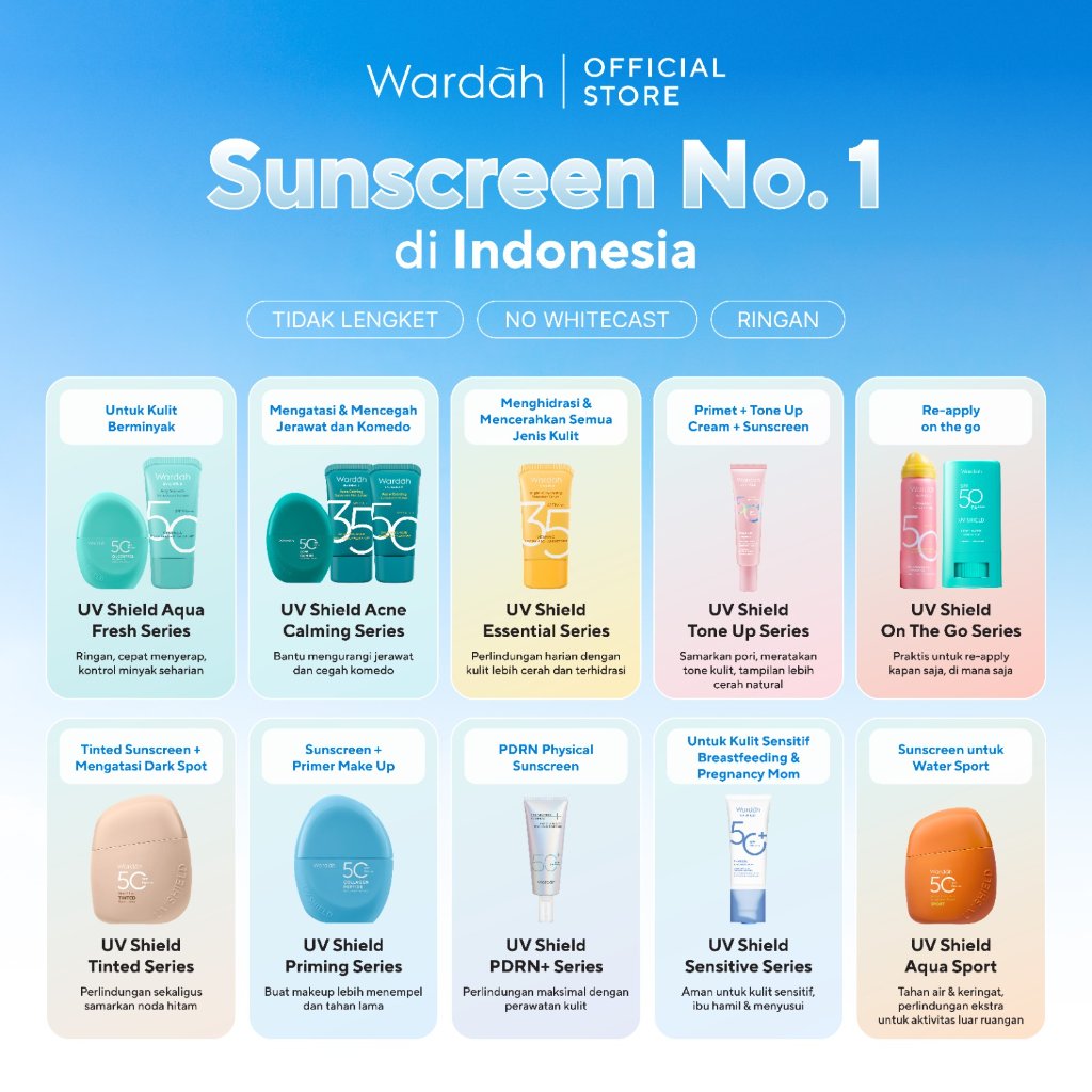 Pilihan seri sunscreen Wardah UV Shield untuk referensi belanja 11.11